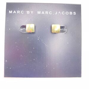 Marc by Marc Jacobs Gold Square Earrings